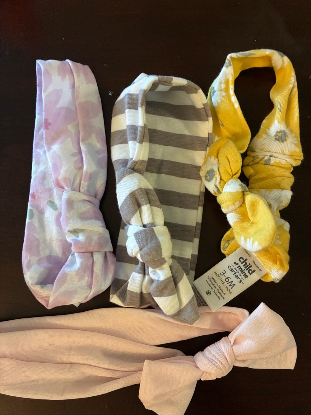 Baby Headband Set - Yellow, Pink, Lavender, Gray
